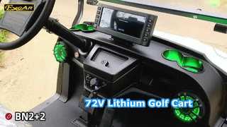 Xe golf điện tầm cao BN2+2 màu trắng, trang bị pin lithium 72V